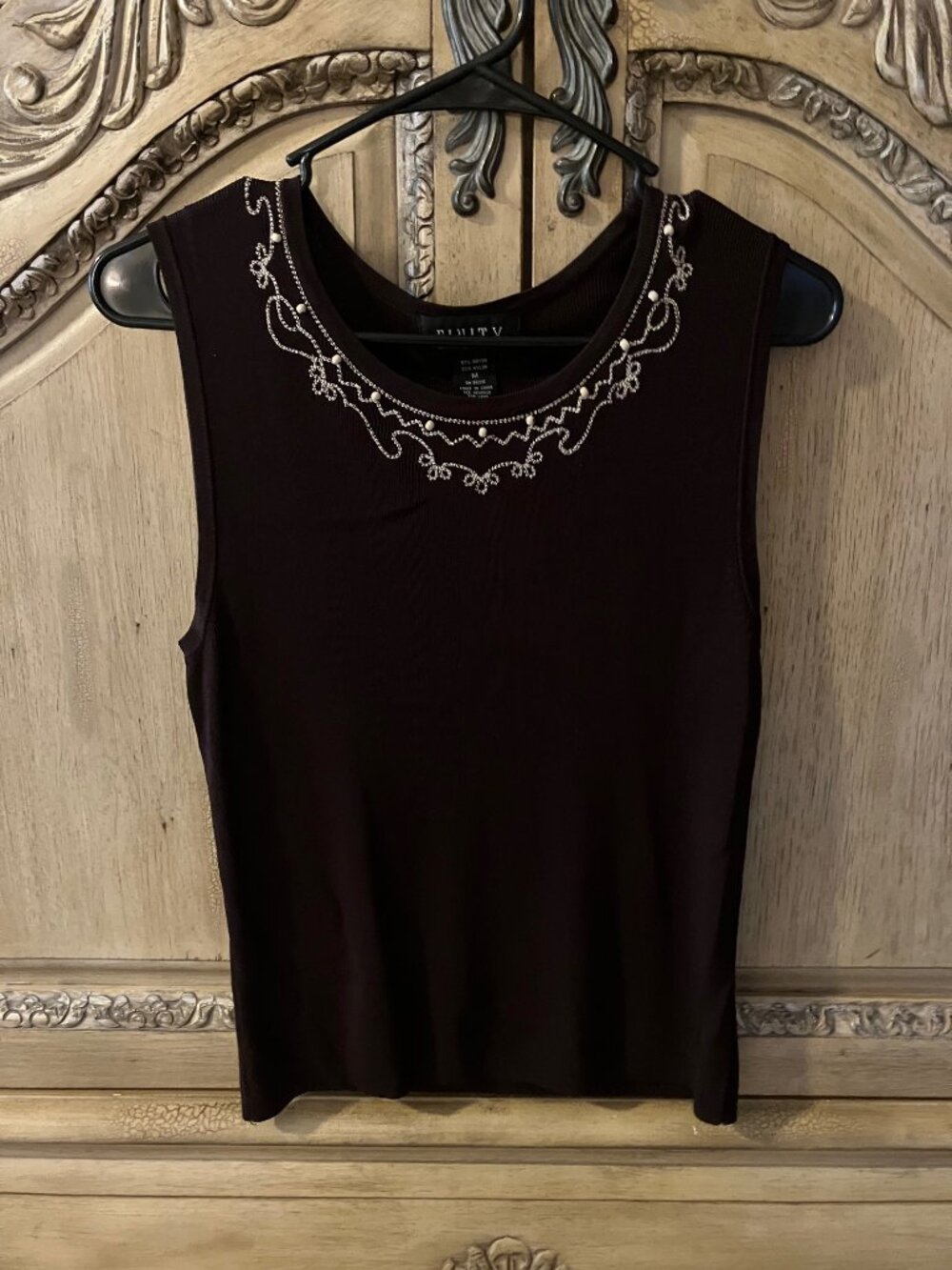 FINITY - Dark brown woven tank top - Medium NWOT